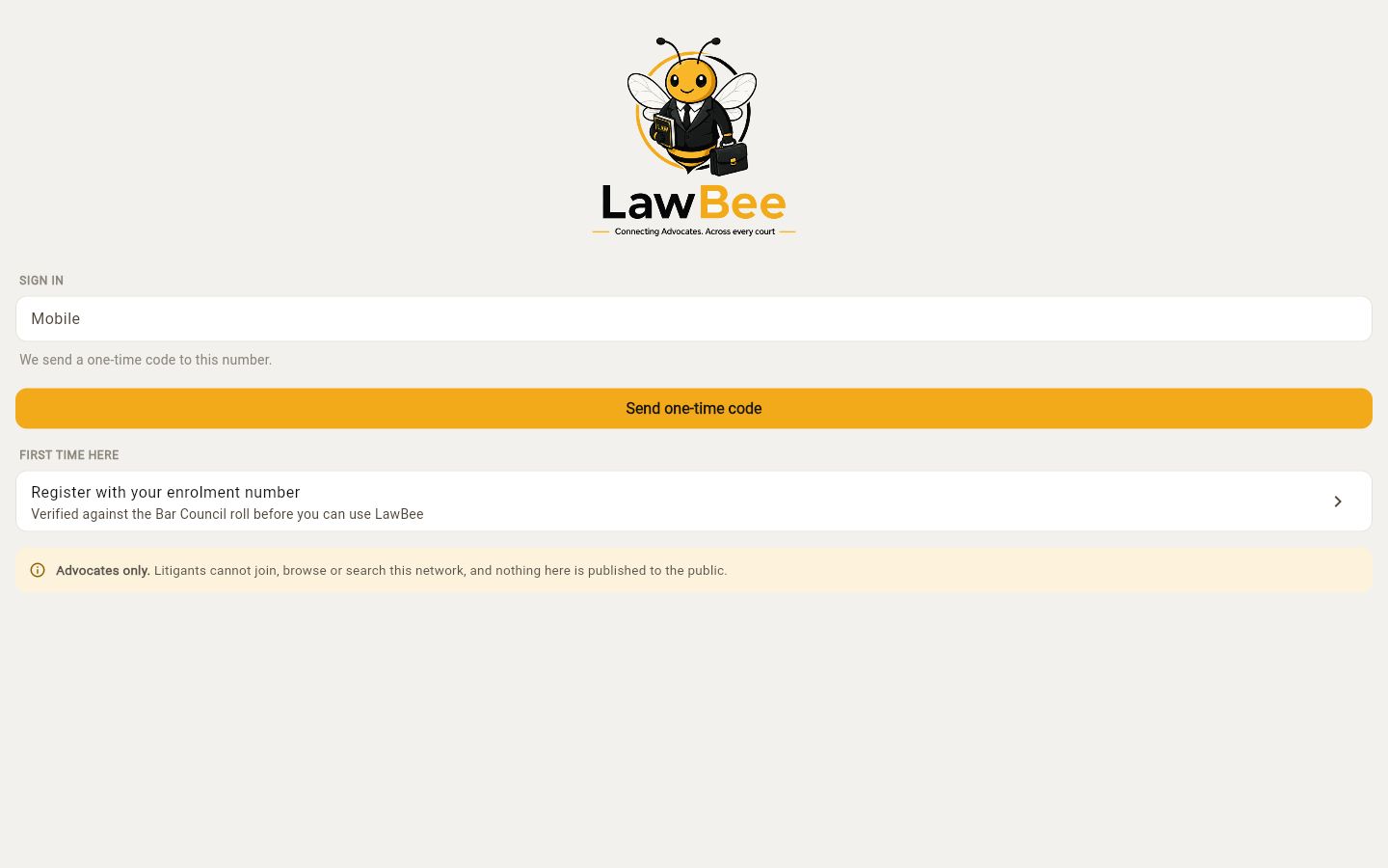 Screenshot of LawBee